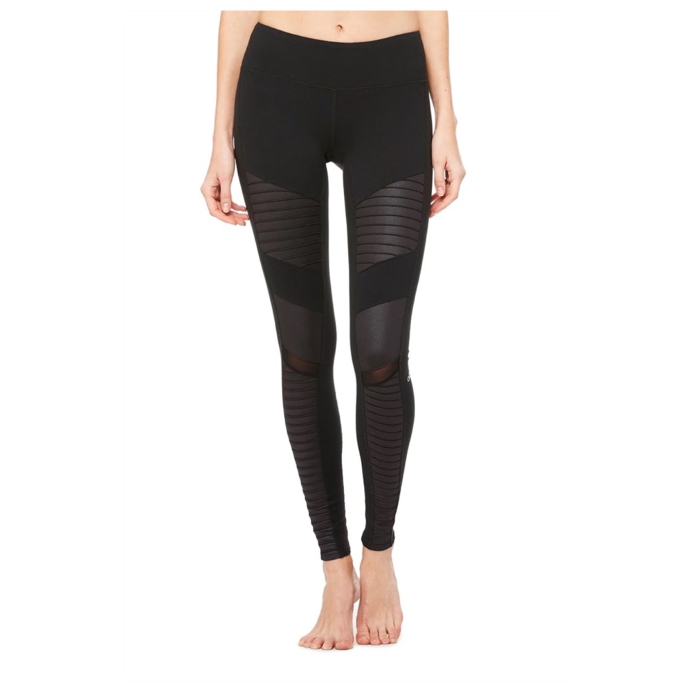 ❌SOLD❌ Alo Moto Legging in Black/Black Glossy, size L